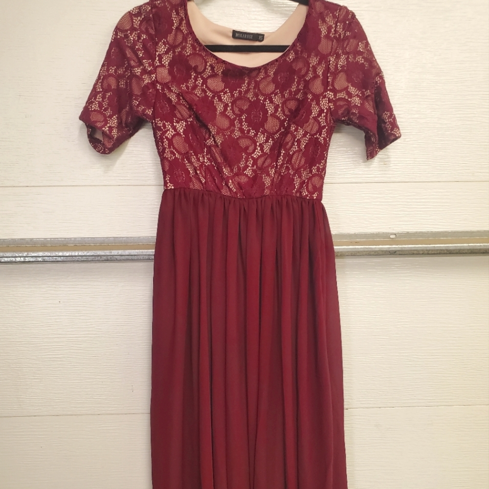 MIKAROSE, Dress, Maroon,XS